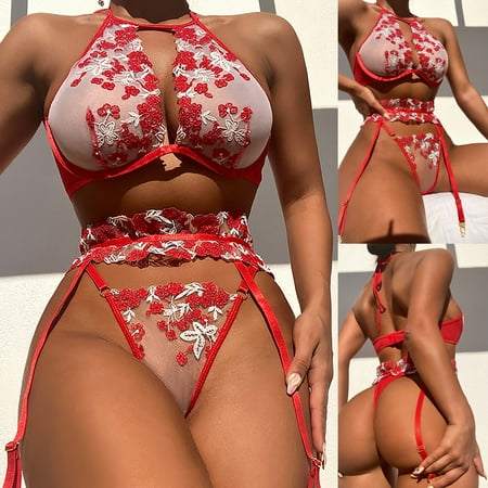Fatuov Womens Lingerie Sets Women Exquisite Mesh Lingerie Bra+Garter+Briefs Set Babydoll Cut-Out Sleepwear On Sale
Fatuov Womens Lingerie Sets Women Exquisite Mesh Lingerie Bra+Garter+Briefs Set Babydoll Cut-Out Sleepwear On Sale