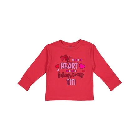Inktastic My Heart Belongs to my Titi Gift Toddler Boy or Toddler Girl Long Sleeve T-Shirt
Inktastic My Heart Belongs to my Titi Gift Toddler Boy or Toddler Girl Long Sleeve T-Shirt