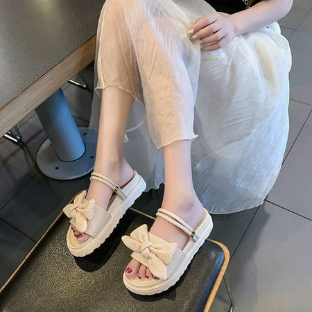 CoCopeaunt Womens Slippers Summer New Thick Bottom Bow Slippers Two Wear One Word Casual Outer Wear Flat Bottom Sandals Women
CoCopeaunt Womens Slippers Summer New Thick Bottom Bow Slippers Two Wear One Word Casual Outer Wear Flat Bottom Sandals Women