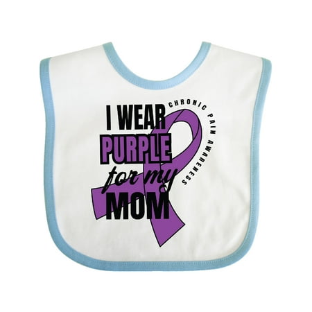 Inktastic Chronic Pain I Wear Purple For My Mom Gift Baby Boy or Baby Girl Bib