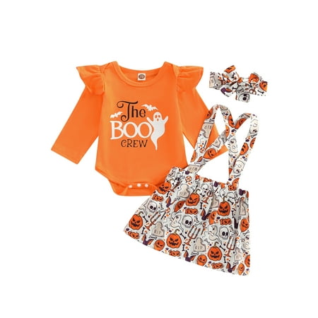 Meihuida 3Pcs Toddlers Baby Girls Halloween Outfit Pumpkin Print Long Sleeve Romper Suspenders Skirt Hairband 0-18 Months
Meihuida 3Pcs Toddlers Baby Girls Halloween Outfit Pumpkin Print Long Sleeve Romper Suspenders Skirt Hairband 0-18 Months