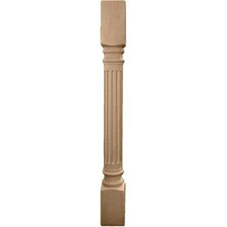 5 in. W x 5 in. D x 35.5 in. H Richmond Fluted Cabinet Column Top Block- 6 in. Bottom Block- 7 in. Cherry