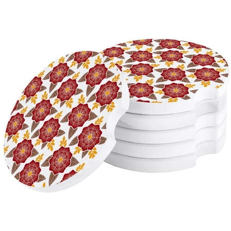 ZHANZZK Traditional Red Flower Pattern Set of 4 Car Coaster for Drinks Absorbent Ceramic Stone Coasters Cup Mat with Cork Base for Home Kitchen Room Coffee Table Bar Decor
ZHANZZK Traditional Red Flower Pattern Set of 4 Car Coaster for Drinks Absorbent Ceramic Stone Coasters Cup Mat with Cork Base for Home Kitchen Room Coffee Table Bar Decor