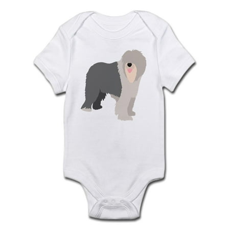 CafePress - English Sheep Dog Silhouette - Baby Light Bodysuit