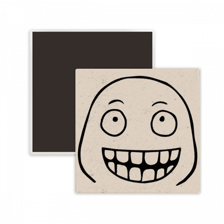 Silly Sle Black Happy Pattern Square Ceracs Fridge Magnet Keepsake Memento