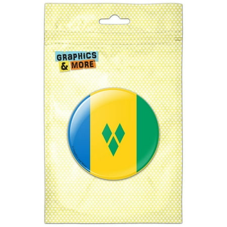 

Saint Vincent and The Grenadines National Country Flag Refrigerator Button Magnet