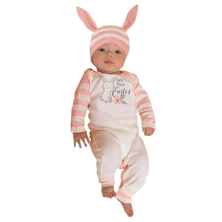 QWERTYU Newborn Infant Baby Toddler Long Sleeve with Hat Set Romper for Girl Boy Striped Easter Jumpsuit 0-18M 90
QWERTYU Newborn Infant Baby Toddler Long Sleeve with Hat Set Romper for Girl Boy Striped Easter Jumpsuit 0-18M 90