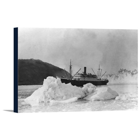 Alaska - SS Baranof near Columbia Glacier (18x10.75 Gallery Wrapped Stretched Canvas)