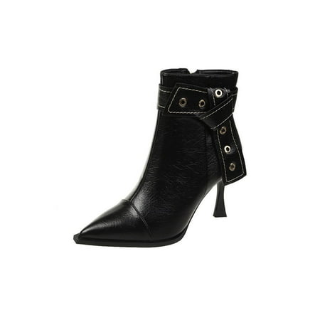 Lacyhop Women Office Anti-Slip Stiletto Boots Casual Side Zip Heeled Booties Comfort Pointed Toe High Heels Black 7
Lacyhop Women Office Anti-Slip Stiletto Boots Casual Side Zip Heeled Booties Comfort Pointed Toe High Heels Black 7