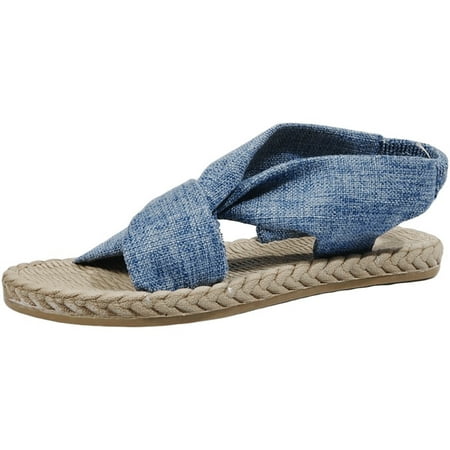 Cathalem Women Summer Solid Canvas Slip On Casual Open Toe Flat Soft Bottom Breathable Shoes Sandals Blue 40
Cathalem Women Summer Solid Canvas Slip On Casual Open Toe Flat Soft Bottom Breathable Shoes Sandals Blue 40