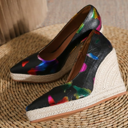 Cathalem Spring And Autumn New Slope Heel Thick Sole Pointed Shallow High Heel Slope Heel Shoes Close Toed Wedges Women Black 7
Cathalem Spring And Autumn New Slope Heel Thick Sole Pointed Shallow High Heel Slope Heel Shoes Close Toed Wedges Women Black 7
