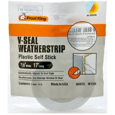 FROST KING V-Seal Weatherstrip Tape White 7/8-In. x 17-Ft. 1 Pack