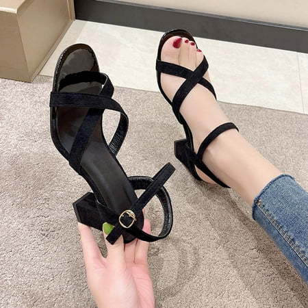 jjayotai Women Shoes Clearance Women s Summer Casual Round-toe Sandals Middle Heel Chunky Heel Metal Buckle Sandals Rollbacks Black
jjayotai Women Shoes Clearance Women s Summer Casual Round-toe Sandals Middle Heel Chunky Heel Metal Buckle Sandals Rollbacks Black