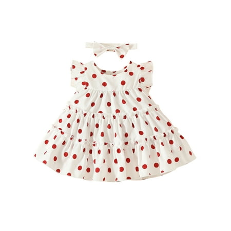 Wassery Infant Baby Girl Summer Dress Fly Sleeve Dots Print Loose Dress Ruffle Casual A-line Dress with Headband
Wassery Infant Baby Girl Summer Dress Fly Sleeve Dots Print Loose Dress Ruffle Casual A-line Dress with Headband
