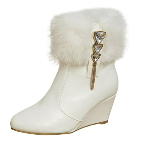 Women S Ankle Boots Autumn Winter Slope Heel High Heel Warm Short Bowknot Large Short Boots
Women S Ankle Boots Autumn Winter Slope Heel High Heel Warm Short Bowknot Large Short Boots