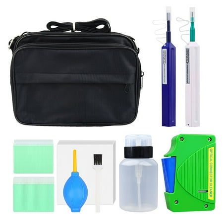 Optical Fiber End Face Cleaning Tool Set Fiber Optic Cleaning Tools with Cleaning Box Cleaning Pen Toolkit Brush Cotton Swabs