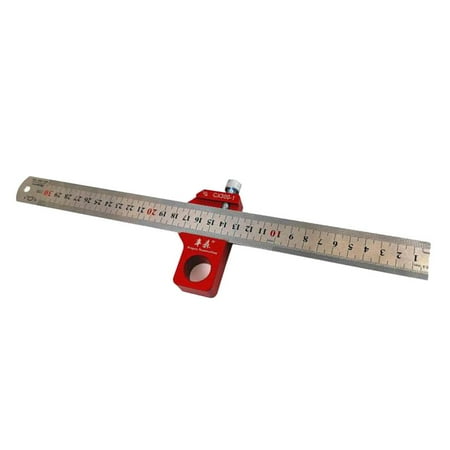 Aluminium Alloy Straight Angle Ruler Woodworking Scriber Ruler 300mm/11.81in