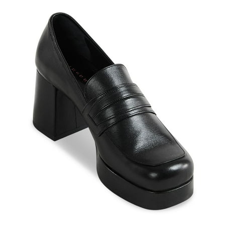 Simon Miller Womens Hustler Leather Square Toe Loafer Heels