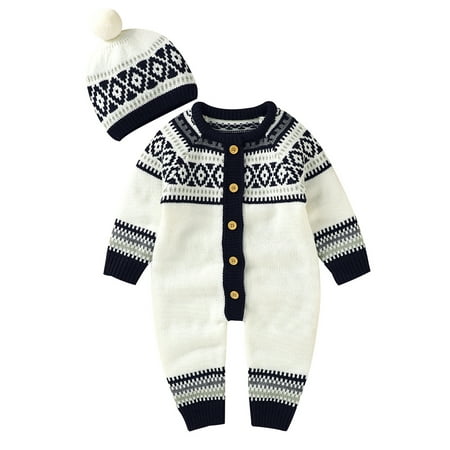 Sunisery Infant Newborn Baby Girls Boys Clothes Knitted Santa Christmas Warm Romper Long Sleeve Jumpsuit+Hat White 18-24 Months
Sunisery Infant Newborn Baby Girls Boys Clothes Knitted Santa Christmas Warm Romper Long Sleeve Jumpsuit+Hat White 18-24 Months
