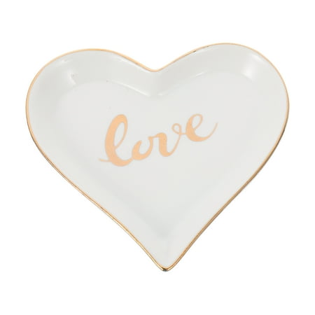 NUOLUX 1pc Delicate Creative Plate Ornament Love-heart Shape Plate Dessert Serving Tray