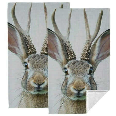 WERPE Rabbit Antlers Microfiber Kitchen Towels 2-Pack for Kitchens Bathrooms Showers 27.5x16 inch 27.5*16in
WERPE Rabbit Antlers Microfiber Kitchen Towels 2-Pack for Kitchens Bathrooms Showers 27.5x16 inch 27.5*16in