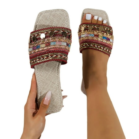 ZIZOCWA Bohemian Flat Slippers for Women Knitting Cloth Outdoor Casual Sandals 2023 Summer Non-Slip Square Toe Sandals Office Lady Red Size7.5
ZIZOCWA Bohemian Flat Slippers for Women Knitting Cloth Outdoor Casual Sandals 2023 Summer Non-Slip Square Toe Sandals Office Lady Red Size7.5