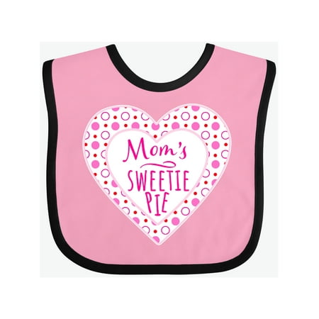 Inktastic Mom s Sweetie Pie with Pink Hearts Gift Baby Boy or Baby Girl Bib