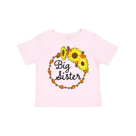 Inktastic Big Sister Sunflower Wreath Gift Toddler Boy or Toddler Girl T-Shirt
