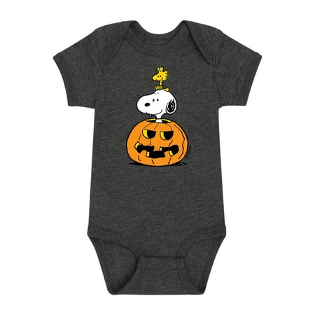 Peanuts - Snoopy Woodstock Pumpkin - Infant Baby One Piece