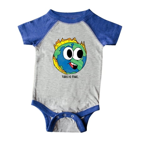 Inktastic This is Fine with Earth on Fire Gift Baby Boy or Baby Girl Bodysuit