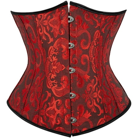 QWZNDZGR Women s 9427 Lace Up Boned Underbust Waist Trainer Corset