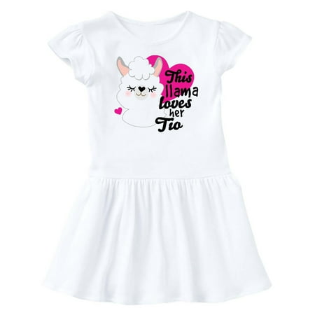 Inktastic Valentines Day This Llama Loves Her Tio Gift Baby Girl Dress