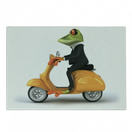 Animal Cutting Board Serious Italian Frog Riding Motorcycle Fun Nature Graphic Urban Art Decorative Tempered Glass Cutting and Serving Board Small Size Green Black Orange by Ambesonne
Animal Cutting Board Serious Italian Frog Riding Motorcycle Fun Nature Graphic Urban Art Decorative Tempered Glass Cutting and Serving Board Small Size Green Black Orange by Ambesonne