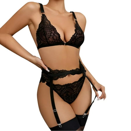 Women Underwear High Waist Border Garter Three Piece Suit Female Sense Lace Front Hook Buckle Home Suit Lingerie
Women Underwear High Waist Border Garter Three Piece Suit Female Sense Lace Front Hook Buckle Home Suit Lingerie