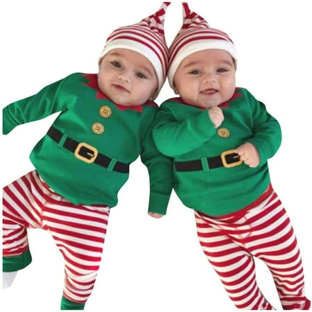 EHTMSAK Newborn Infant Baby Toddler Girl Boy 3PCS Clothing Set Long Sleeve Christmas Bodysuit and Striped Pants Set Outfits with Hat Green 0-2Y 80
EHTMSAK Newborn Infant Baby Toddler Girl Boy 3PCS Clothing Set Long Sleeve Christmas Bodysuit and Striped Pants Set Outfits with Hat Green 0-2Y 80