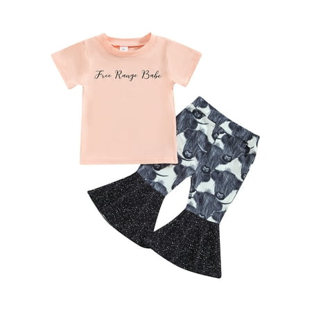 Canrulo Western Baby Girl Clothes Letter Print Short Sleeve T-Shirt Top Cow Flare Pants Set Cowgirl Outfits Pink 6-12 Months
Canrulo Western Baby Girl Clothes Letter Print Short Sleeve T-Shirt Top Cow Flare Pants Set Cowgirl Outfits Pink 6-12 Months