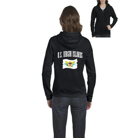U.S. Virgin Islands Flag Women's Full-Zip Hooded Sweatshirt