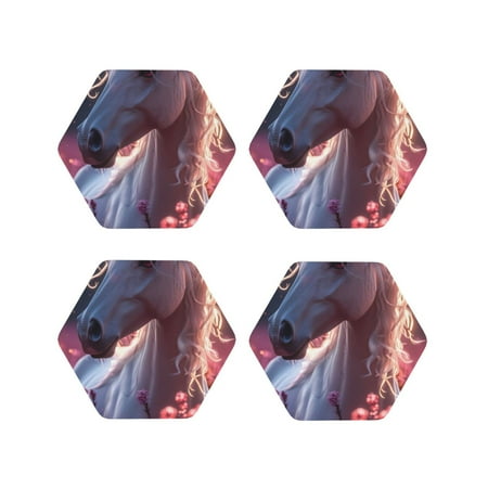 Tebeau Flower White Horse Print Set of 4 Leather Drink Coasters Round Cup Mat Pad for Home and Kitchen Use 4 -Hexagon
Tebeau Flower White Horse Print Set of 4 Leather Drink Coasters Round Cup Mat Pad for Home and Kitchen Use 4 -Hexagon