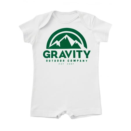 Gravity Outdoor Co. Water-Based Jersey T-Romper - White/Green Ink - 18 Months