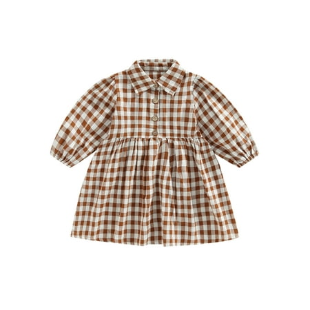 Toddler Baby Girls Spring Autumn Dress Plaid Turn-Down Collar Long Sleeve Buttons Dress Casual A-line Dress
Toddler Baby Girls Spring Autumn Dress Plaid Turn-Down Collar Long Sleeve Buttons Dress Casual A-line Dress