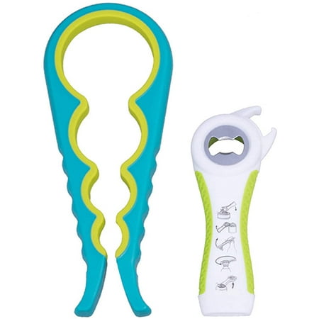 Jar Opener All-in-one Multi Function Can Opener Bottle Opener Kit with Silicone Handle Easy to Use for Children Elderly and Arthritis Sufferers - 2 Pack (Blue)
Jar Opener All-in-one Multi Function Can Opener Bottle Opener Kit with Silicone Handle Easy to Use for Children Elderly and Arthritis Sufferers - 2 Pack (Blue)