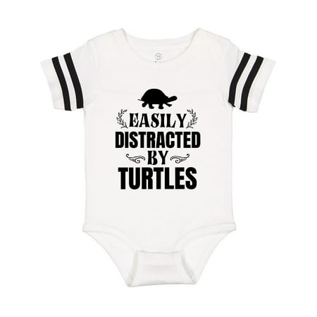 Inktastic Easily Distracted By Turtles Gift Baby Boy or Baby Girl Bodysuit