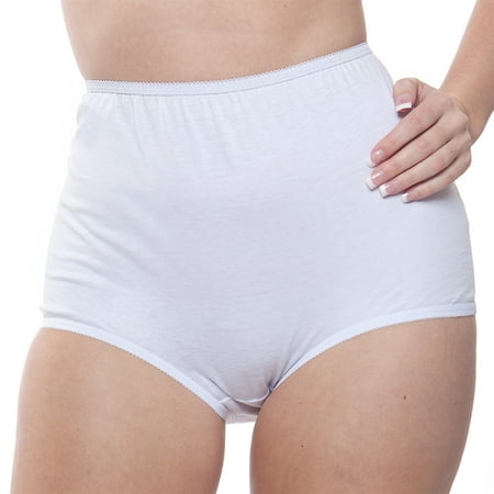 Women s Teri Cotton Full Cut Brief Panties Pastel 10-Pack