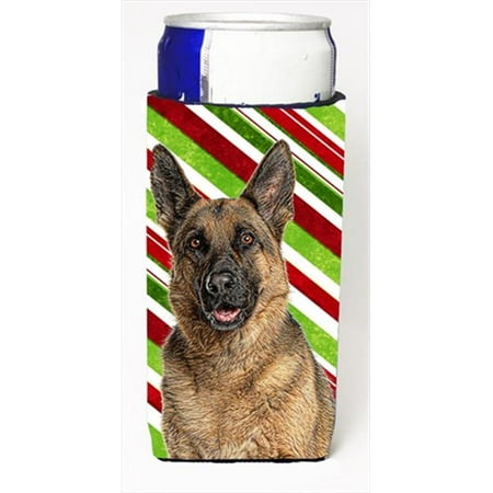 Candy Cane Holiday Christmas German Shepherd Michelob Ultra bottle sleeves for slim cans