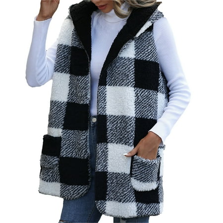 jsaierl Women s Palid Fleece Sleeveless Mid-length Hooded Vest Jacket Outwear Ladies Wooled Shackets Coats
jsaierl Women s Palid Fleece Sleeveless Mid-length Hooded Vest Jacket Outwear Ladies Wooled Shackets Coats