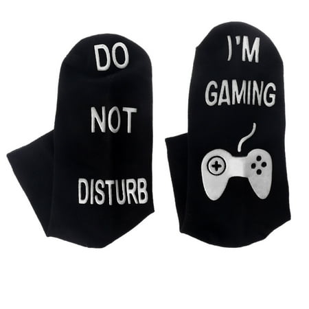 Women Men Unisex Winter Cotton Long Ankle Socks Funny Words Bottom Gamer Lover G