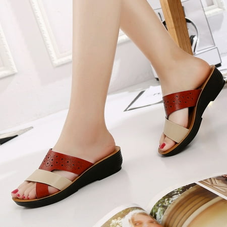 HIBRO Women Wedge Slippers Flat Moccasins Leaf Pattern Sandals Cutout Soft Sole Ladies Sandals Open Toe Flat Sandals
HIBRO Women Wedge Slippers Flat Moccasins Leaf Pattern Sandals Cutout Soft Sole Ladies Sandals Open Toe Flat Sandals