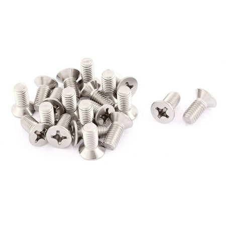 Uxcell M6 x 14mm Head Countersunk Bolts Machine Screws Fasteners (20-pack)