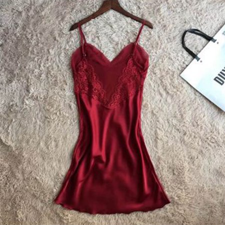 UDAXB Lingerie Womens Plus Size Eyelash Lace Lingerie V-neck Lace Details Pajamas