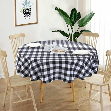 Hasoo Plaid Tablecloth 70 inches Round Waterproof Stain Resistant Wrinkle Free for Dinner Banquet Parties White Black.
Hasoo Plaid Tablecloth 70 inches Round Waterproof Stain Resistant Wrinkle Free for Dinner Banquet Parties White Black.